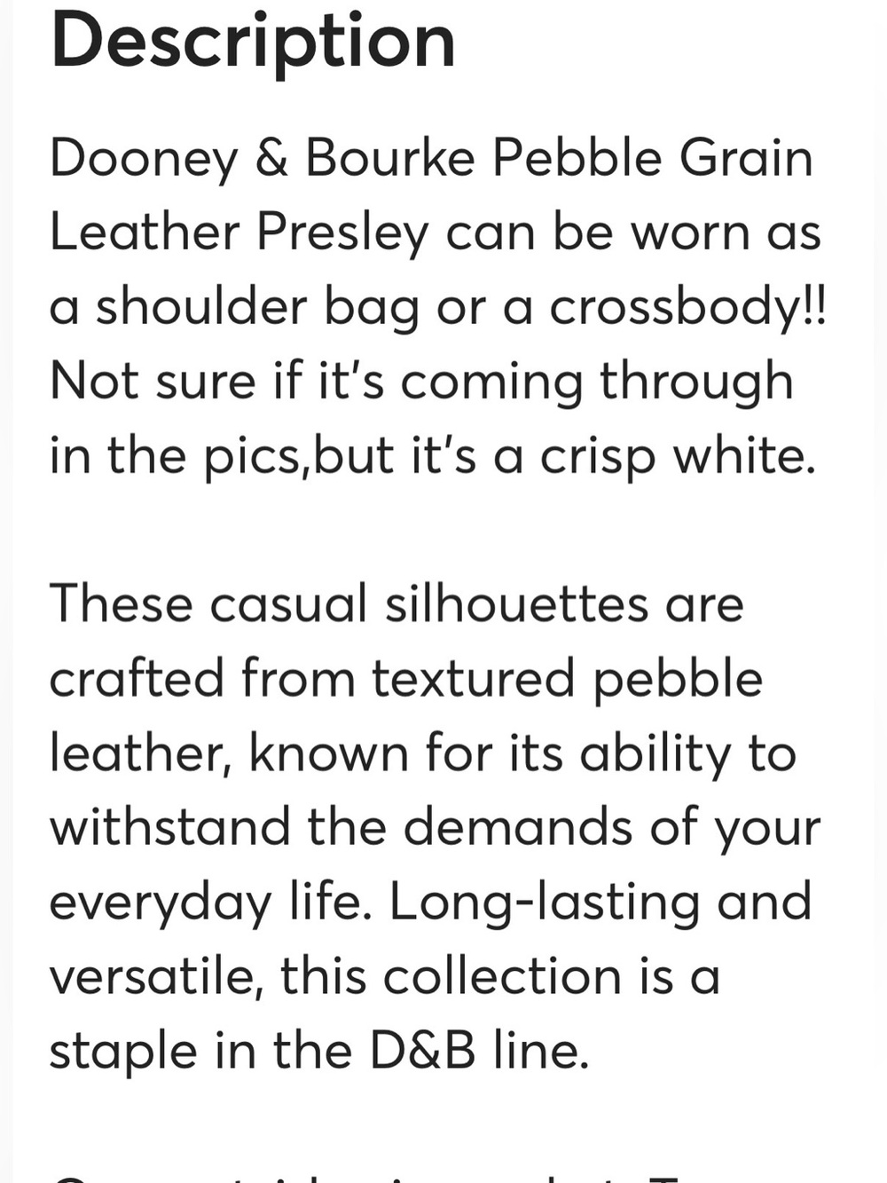 Dooney & Bourke White Presley Shoulder Bag - Picture 8 of 8